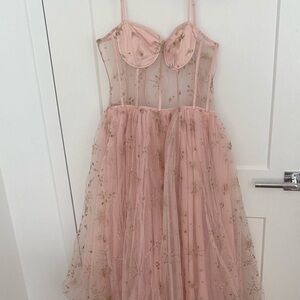 Lurelly Pink Tulle Star-Embellished Dress